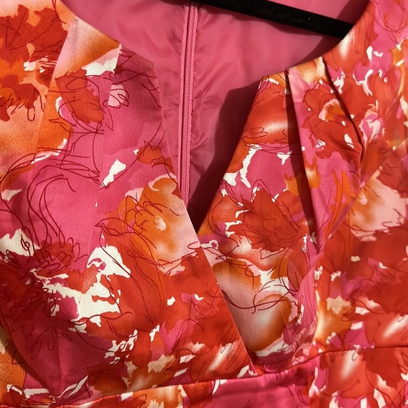 London times pink floral midi dress petite size 14 - Picture 4 of 10